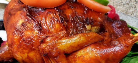 Gallina criolla al horno de leña