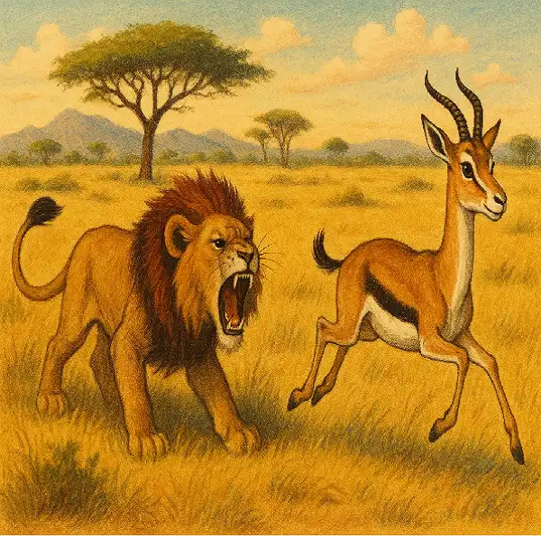 Cuento el león y la pequeña gacela (El valor del autocontrol)